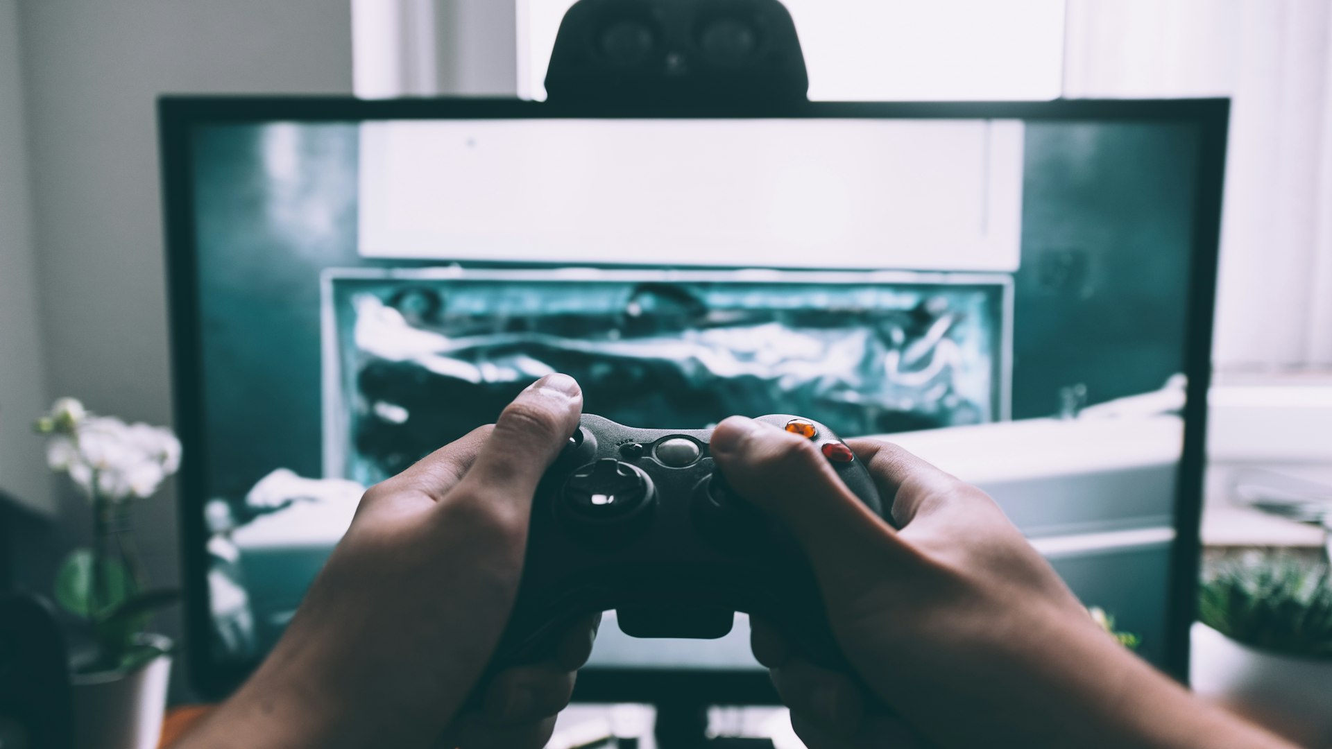 Neon-lit gaming setup